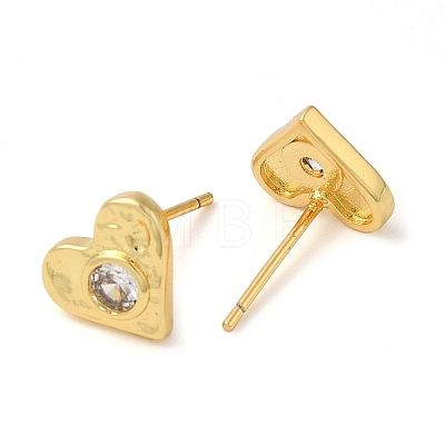 Rack Plating Brass Heart Stud Earrings EJEW-M235-01G-1