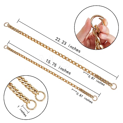 4Pcs 2 Styles Aluminum Chain Bag Strap AJEW-SZ0001-69-1