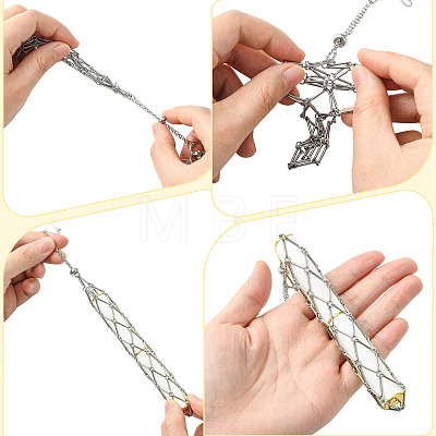Stainless Steel Portable Lipstick Pouch Pendant Decorations HJEW-FS00107-1