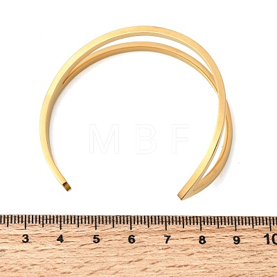 304 Stainless Steel Cuff Bangles for Women BJEW-D408-29G-1