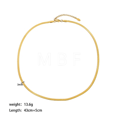 Stainless Steel Flat Snake Chain Necklaces PW-WG8A4BA-11-1