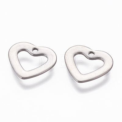 201 Stainless Steel Open Heart Charms STAS-L234-068P-1