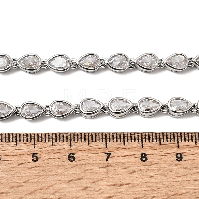 Brass Micro Pave Cubic Zirconia Geometric Tennis Necklaces NJEW-C121-02B-P-1