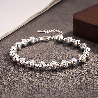 Brass Round Beaded Bracelets for Women WG861DA-01-1
