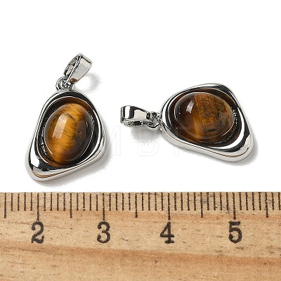 Natural Tiger Eye Teardrop Pendants KK-R210-28P-1