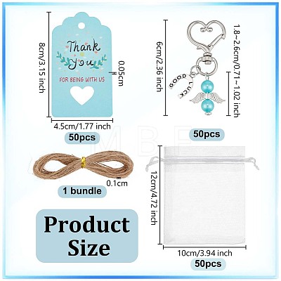 50Pcs Angel Alloy & ABS Plastic Imitation Pearl Pendant Decorations HJEW-OC00348-1