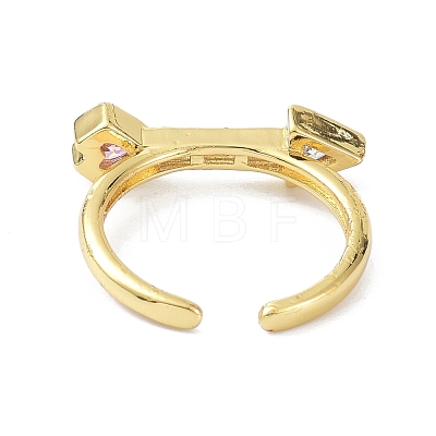 Heart Arrow Real 18K Gold Plated Cuff Rings for Girl Women Gift ZIRC-C021-04G-1