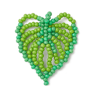 Handmade Glass Seed Beaded Pendants PALLOY-MZ00797-01-1