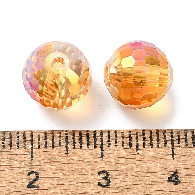 Full Rainbow Plated Glass Beads X-EGLA-P059-02B-FR02-1