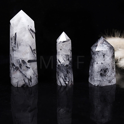 Point Tower Natural Tourmalinated Quartz Home Display Decoration PW-WG71006-01-1