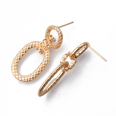 Brass Stud Earrings X-KK-N232-195-NF-1