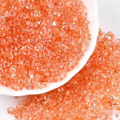 Spray Painted Glass Seed Beads SEED-T007-08D-1