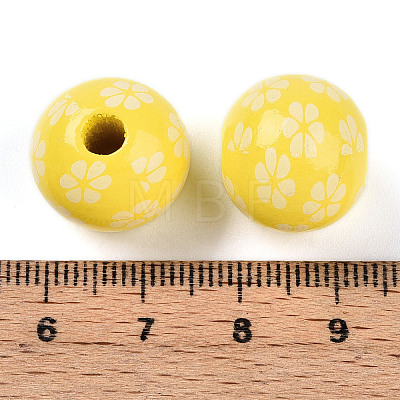 Easter Theme Printed Wood Beads WOOD-T032-22M-1