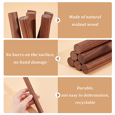 Walnut Wood Sticks DIY-WH0308-336A-1