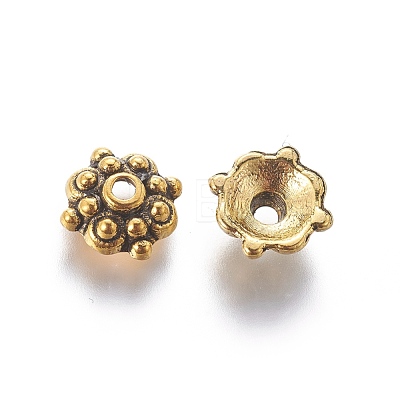 Tibetan Style Alloy Bead Caps X-GLF0664Y-1