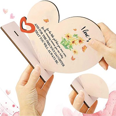 Wooden Heart Table Decorations DJEW-WH0017-009-1
