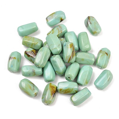 Two Tone Opaque Acrylic Imitation Gemstone Beads OACR-T033-02-1