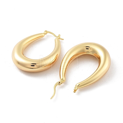 Brass Hoop Earrings EJEW-H301-02G-01-1
