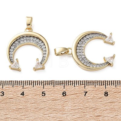 Brass Micro Pave Clear Cubic Zirconia Pendants KK-D221-12G-1