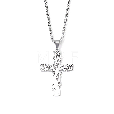 Non-Tarnish 201 Stainless Steel Pendant Necklaces for Man NJEW-Q336-03A-P-1