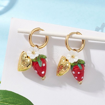 Acrylic Heart Locket Hoop Earrings EJEW-JE06844-01-1