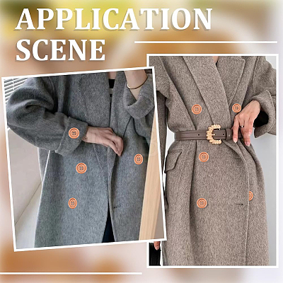50Pcs Wood Buttons BUTT-GF0004-33-1