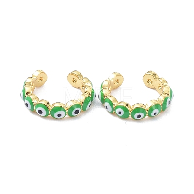 Brass Enamel Cuff Earrings KK-P205-19G-1