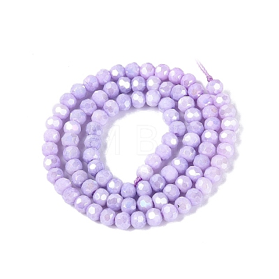Anti-Tarnish Electroplate Glass Beads Strands EGLA-ZX010-4mm-08-1