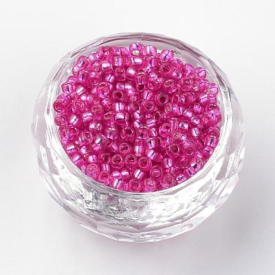 Silver Lined Glass Round Seed Beads SEED-R044-07-1