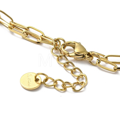Ion Plating(IP) 304 Stainless Steel Star Link Chains Double Layer Multi-strand Bracelet BJEW-K238-08G-1
