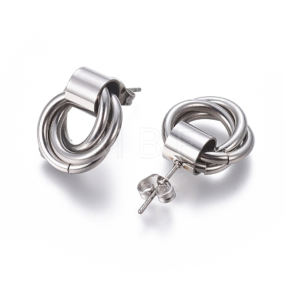 304 Stainless Steel Stud Earrings EJEW-L241-03P-1