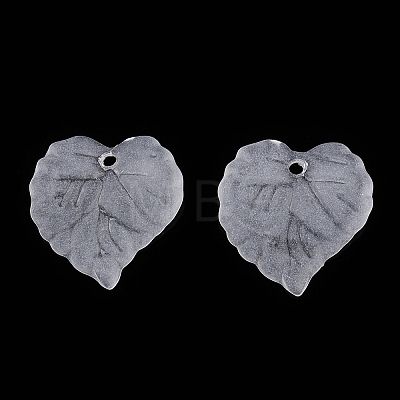 Transparent Frosted Acrylic Leaf Charms FACR-ZX003-01F-1
