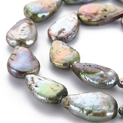 Natural Keshi Pearl Beads Strands PEAR-S021-019B-1