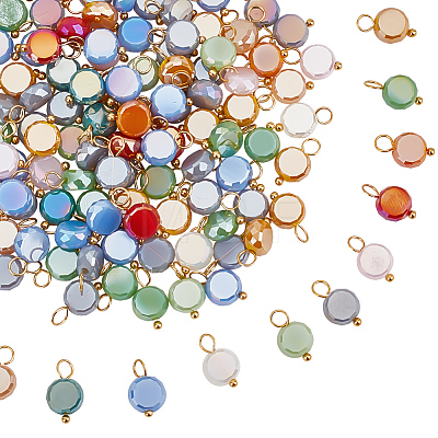 120Pcs Electroplate Opaque Glass Charms FIND-HY0001-36-1