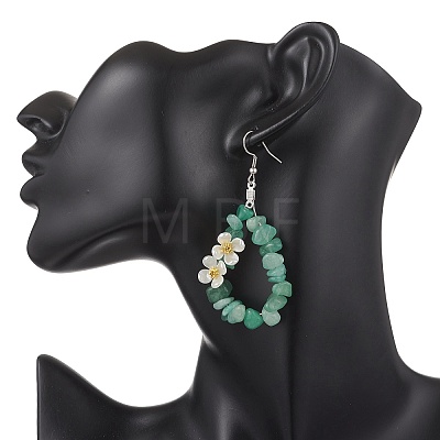 Flower 304 Stainless Steel Dangle Earrings EJEW-JE06802-1