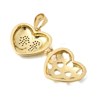 Brass Micro Pave Clear Cubic Zirconia Locket Pendants KK-H267-028B-02-1