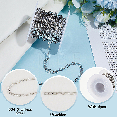5M Stainless Steel Textured Cable Chains CHS-BM0001-08-1