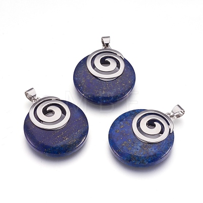 Natural Dyed Lapis Lazuli Pendants KK-F751-D20-1