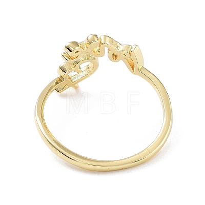 Brass Open Cuff Rings for Women RJEW-A028-01G-1