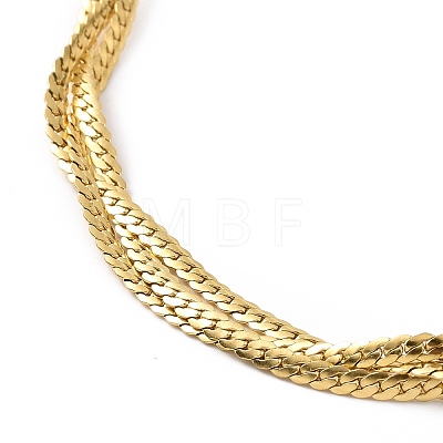 304 Stainless Steel Braided Cuban Link Chain Necklace for Women NJEW-P271-04G-1