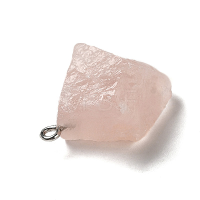 Raw Rough Natural Rose Quartz Pendants G-A028-01D-1