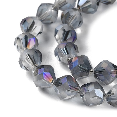 Electroplate Transparent Glass Beads Strands EGLA-I019-HR02-1