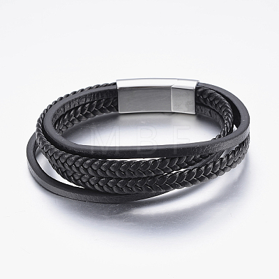 Leather Cord Multi-strand Bracelets BJEW-F325-05-1