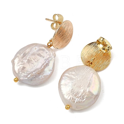 Natural Keshi Pearl Stud Dangle Earrings EJEW-JE07133-01-1