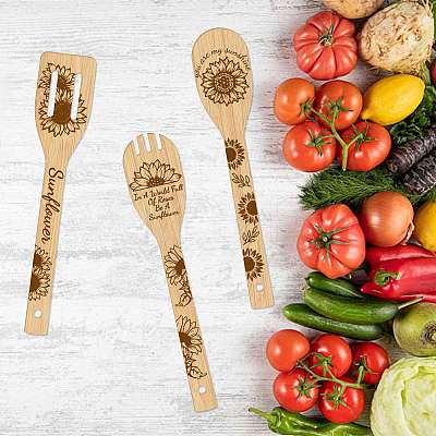 6Pcs Bamboo Spoons & Knifes & Forks AJEW-WH0411-001-1