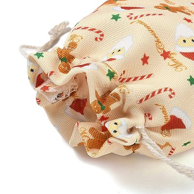 Christmas Theme Cloth Printed Storage Bags ABAG-F010-02B-04-1