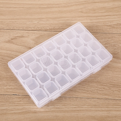 Transparent Plastic 28 Grids Bead Containers CON-PW0001-029-1