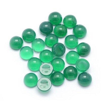 Natural Dyed & Heated Green Onyx Agate Cabochons X-G-P393-R05-4mm-1