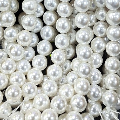 Shell Pearl Beads Strands BSHE-E008-8mm-12-1