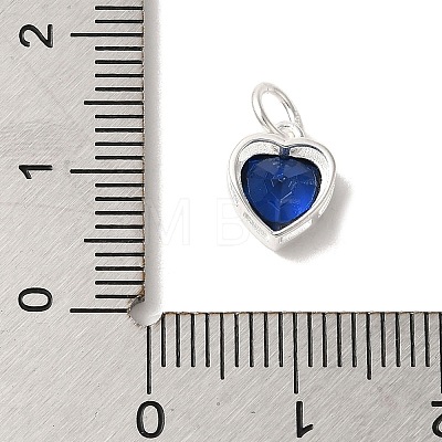 925 Sterling Silver Cubic Zirconia Heart Charms with Jump Rings FIND-U013-10S-07-1